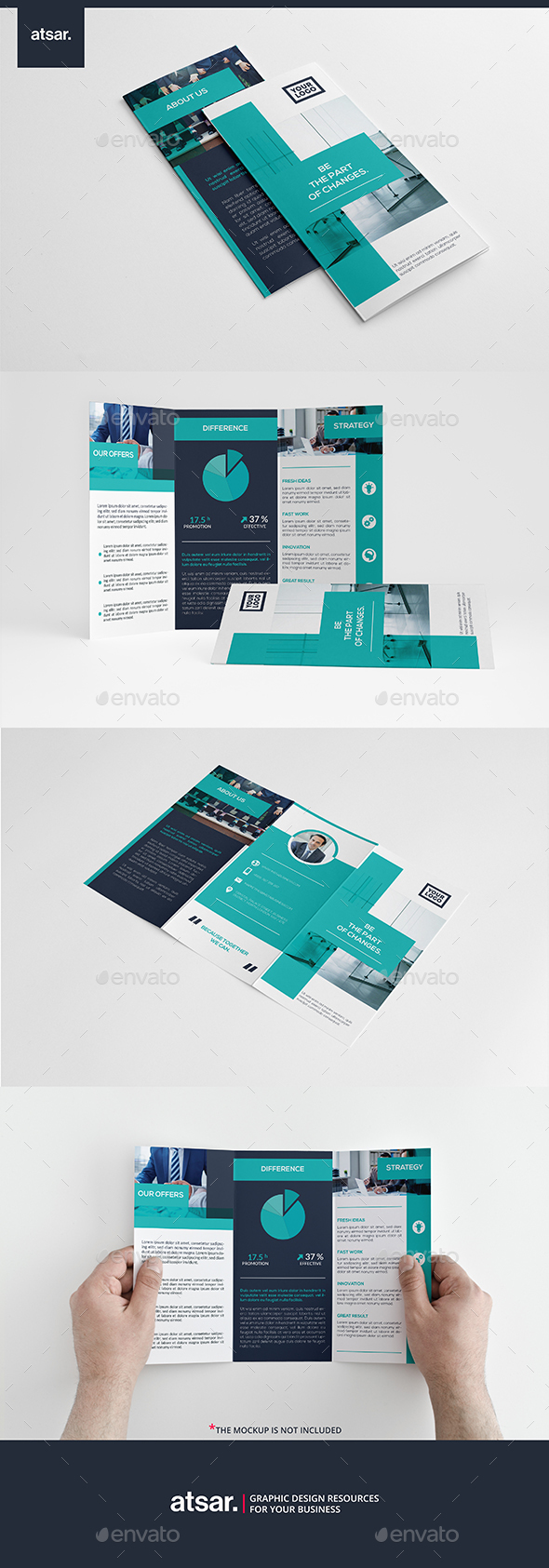 Bright Blue Trifold - Corporate Brochures