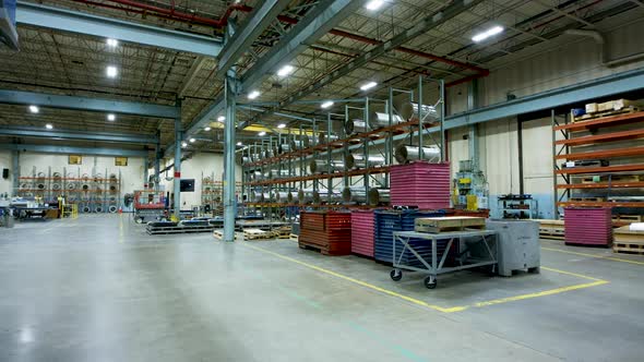 Wide shot of American factory alt
