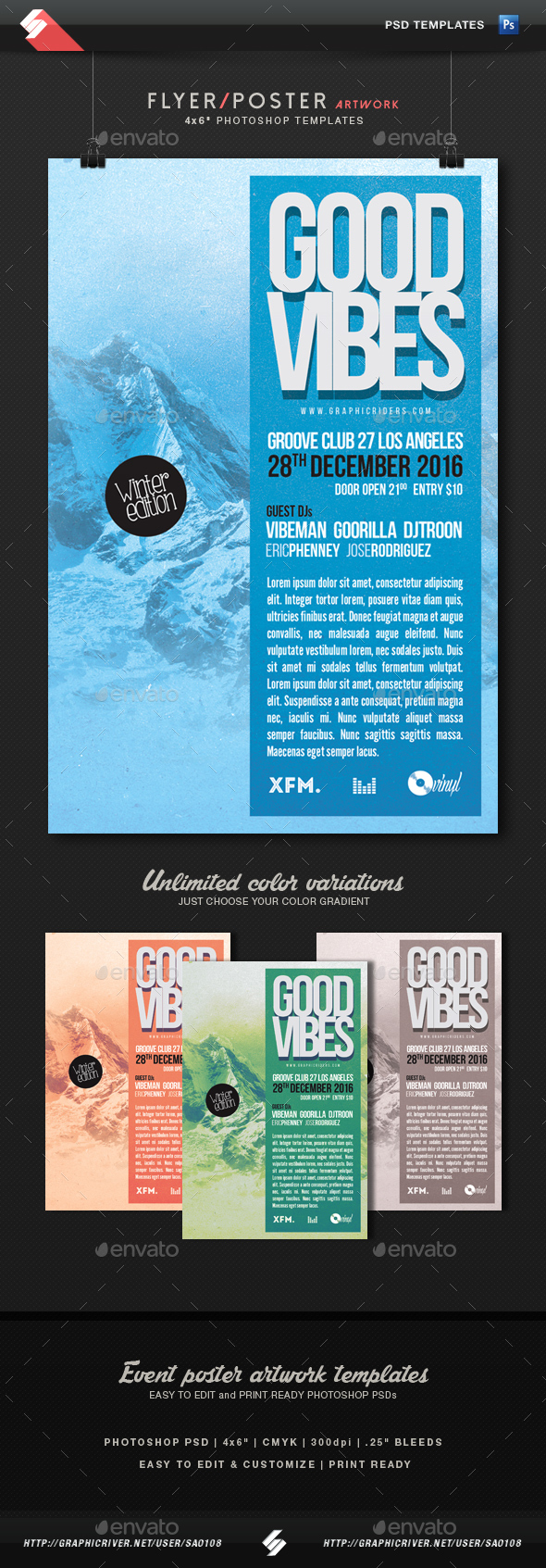 Good Vibes 2 - Winter Edition Flyer Template - Clubs & Parties Events