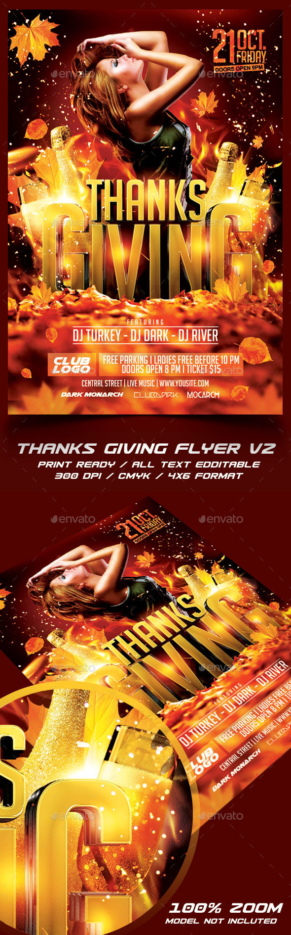 Thanksgiving Party Flyer Template V2 - Holidays Events