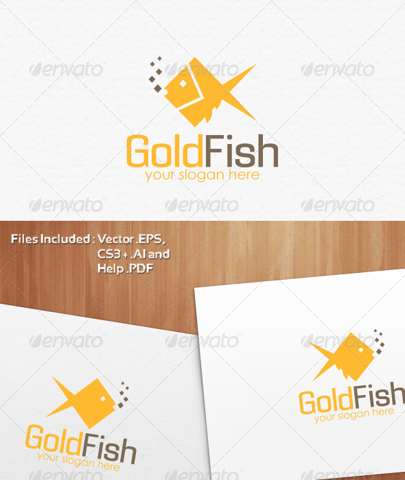 Gold Fish Logo Template Design - Nature Logo Templates