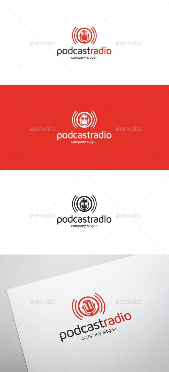 Podcast Radio Logo - Objects Logo Templates
