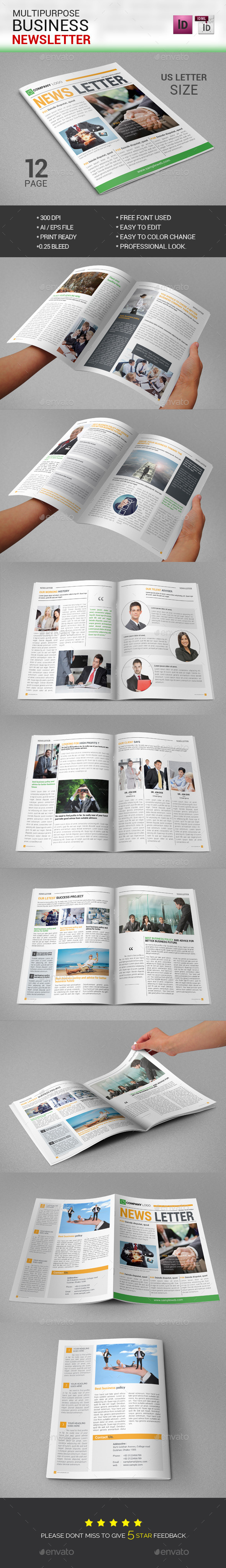 Business Newsletter template - Newsletters Print Templates
