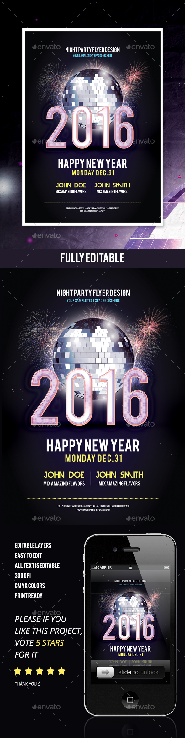 Happy New Year Party Flyer - Clubs & Parties Events