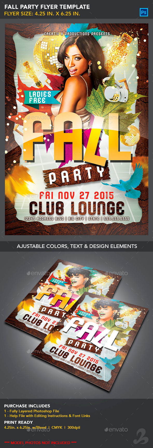 Fall Party Flyer Template - Clubs & Parties Events