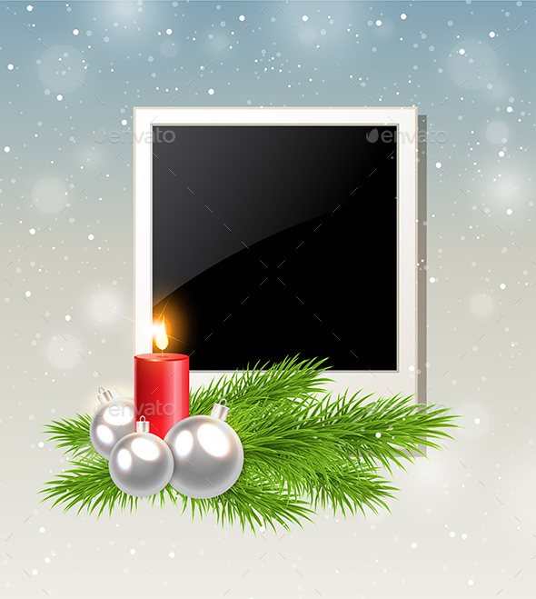 Red Candle and Photo - Christmas Seasons/Holidays