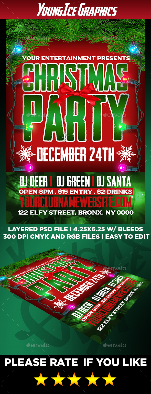 Christmas Party Flyer Template - Clubs & Parties Events