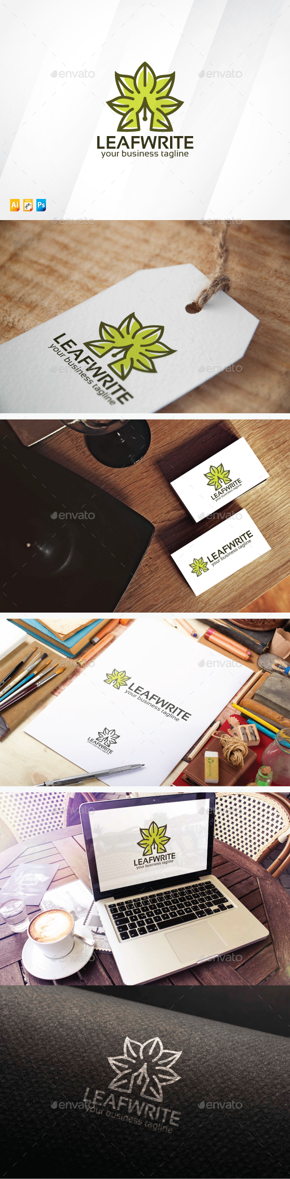 Leaf Write - Symbols Logo Templates