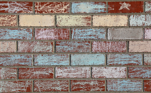 Chalk Covered Brick Wall