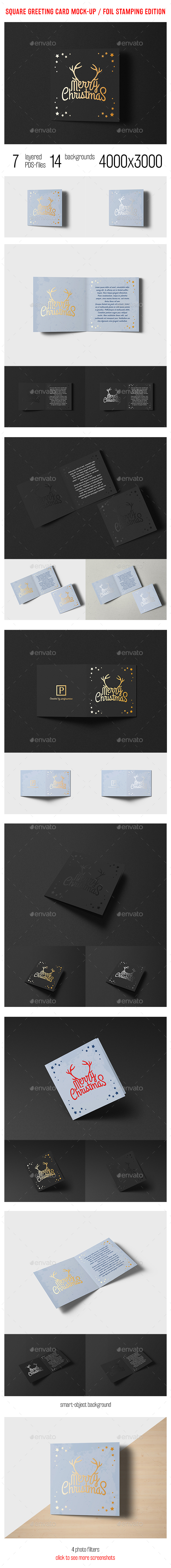 Square Greeting Card Mock-Up Foil Stamping Edition - Miscellaneous Print