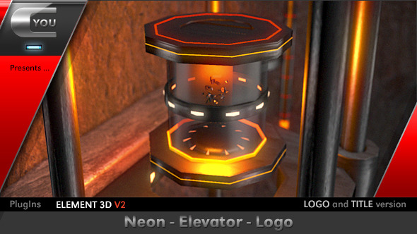 Neon Elevator Logo - VideoHive 11827384
