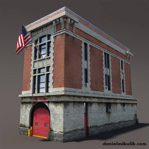 Fire Station Building - 3Docean 13584918