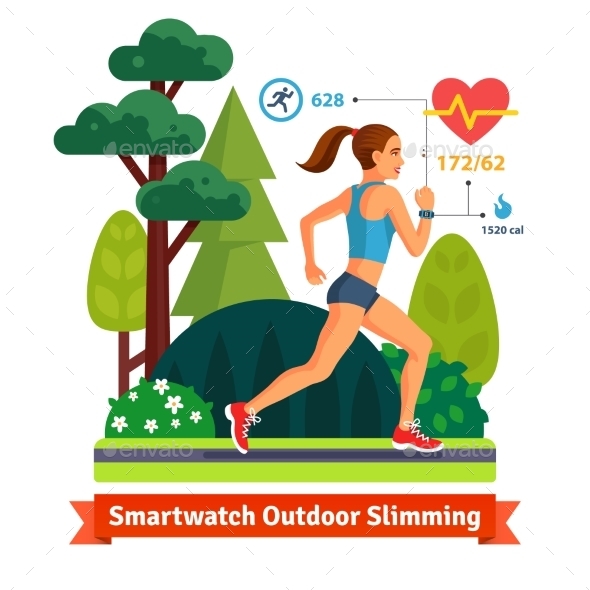 Slimming Woman Running in the Park - Sports/Activity Conceptual