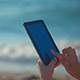 Woman Use On Beach By The Sea With Touch Pad  - VideoHive Item for Sale