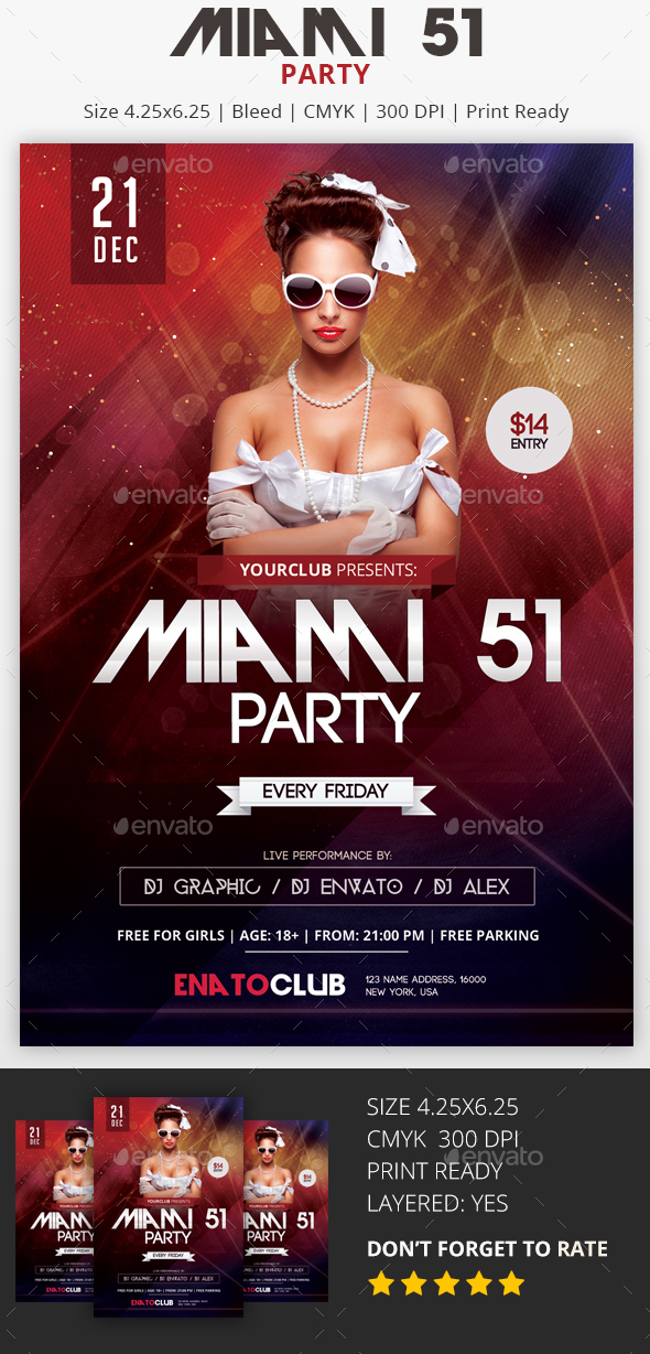 Miami 51 - PSD Flyer - Flyers Print Templates