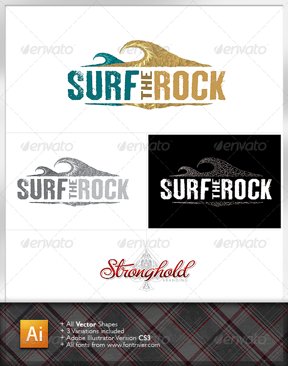 Surf The Rock Logo - Nature Logo Templates
