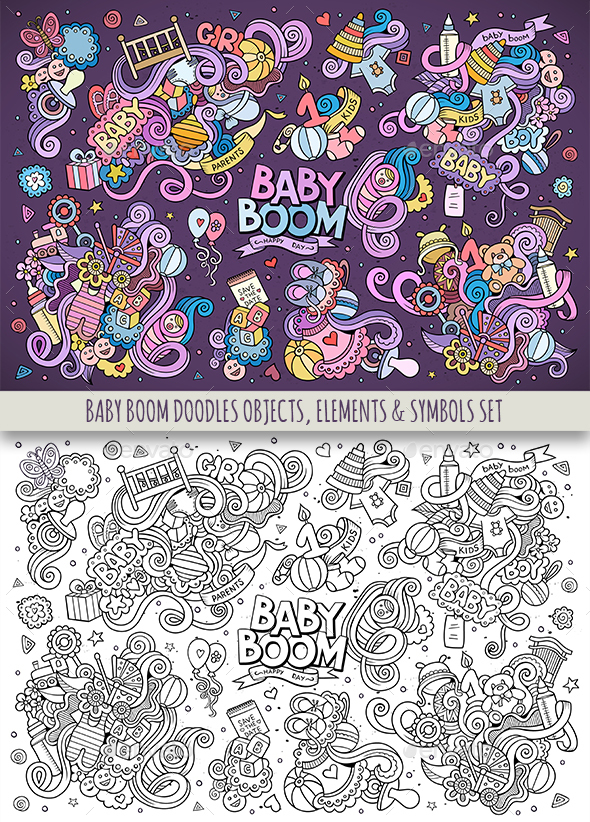Baby Doodles Symbols Set - People Characters