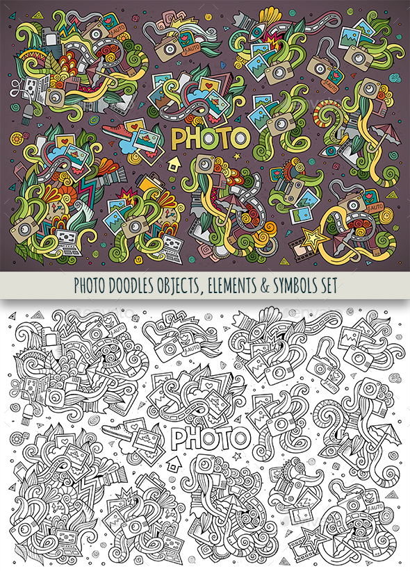 Photo Doodles Symbols Set - Technology Conceptual