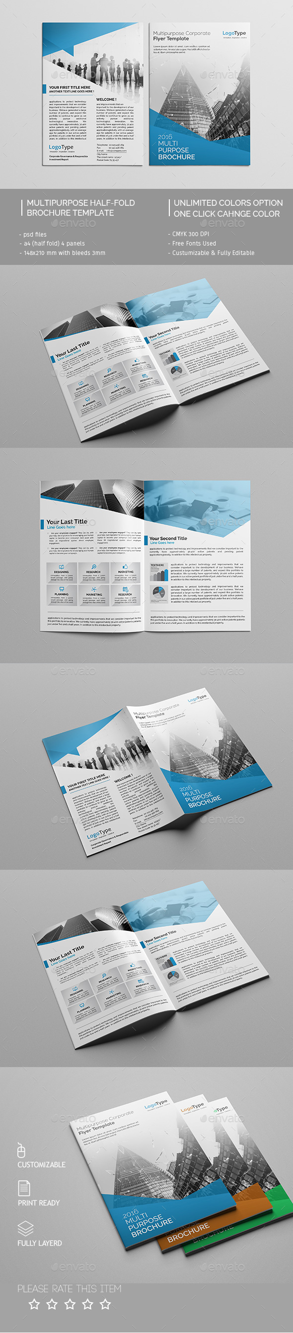 Corporate Bi-fold Brochure Template 02 - Corporate Brochures