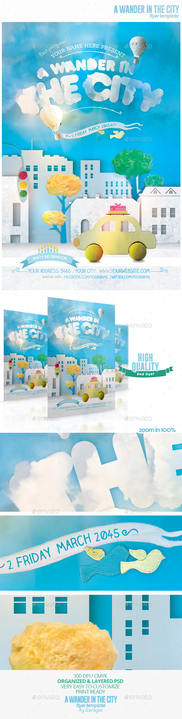 A Wander In The City Flyer Template - Flyers Print Templates