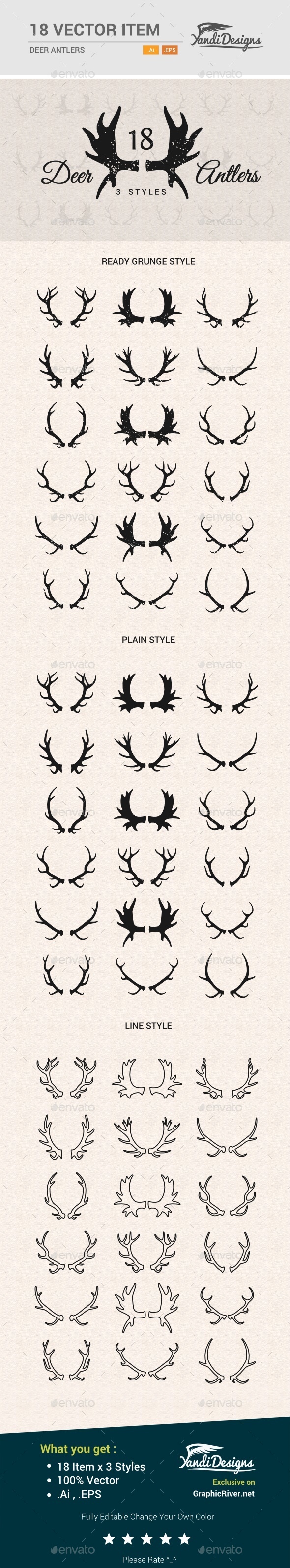 Deer Antlers - Animals Characters