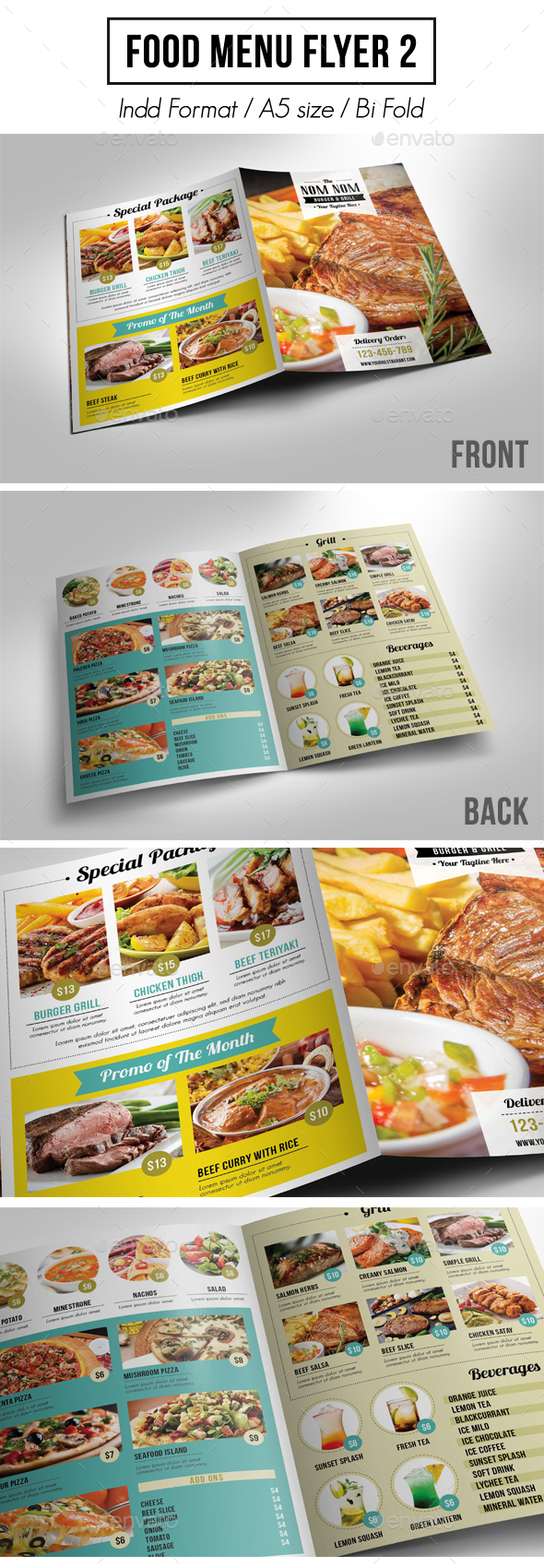 Food Menu Flyer 2 - Food Menus Print Templates