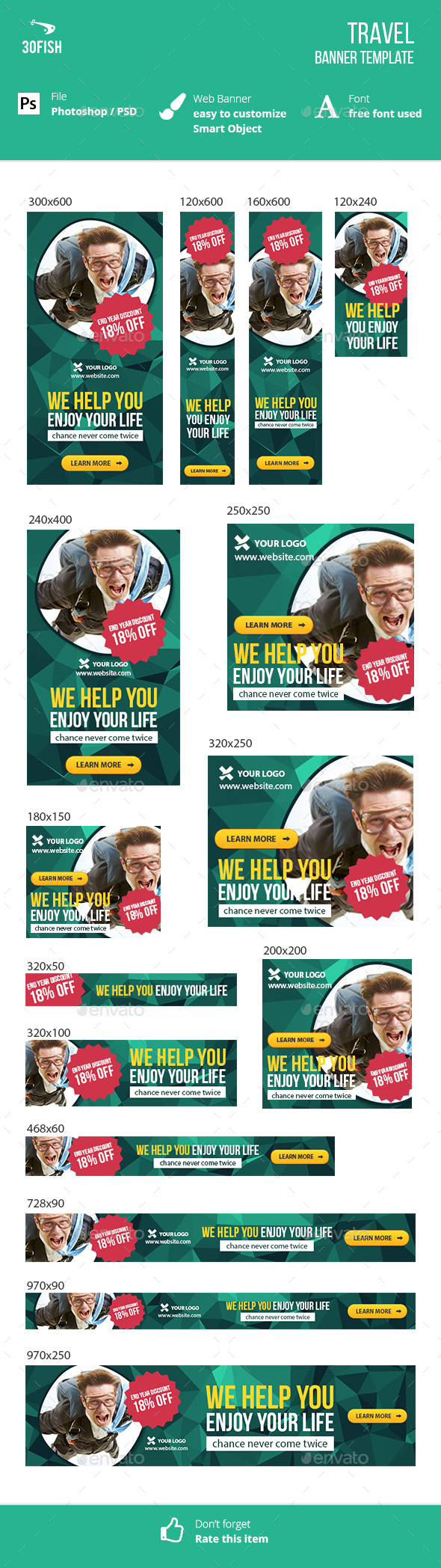 Travel Banner - Banners & Ads Web Elements