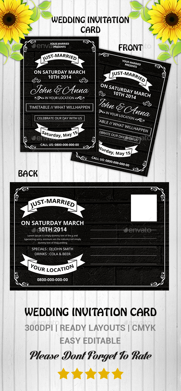 Wedding Invitation Card - Cards & Invites Print Templates