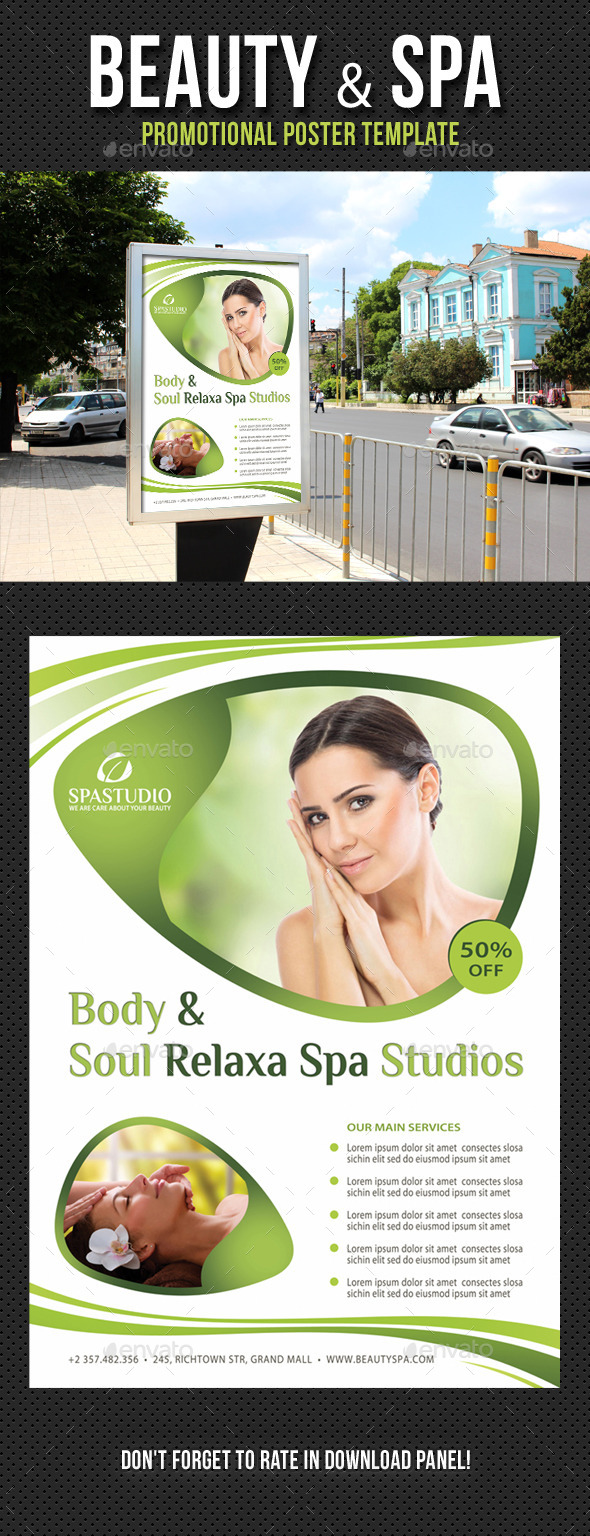 Beauty and Spa Poster Template V03 - Signage Print Templates