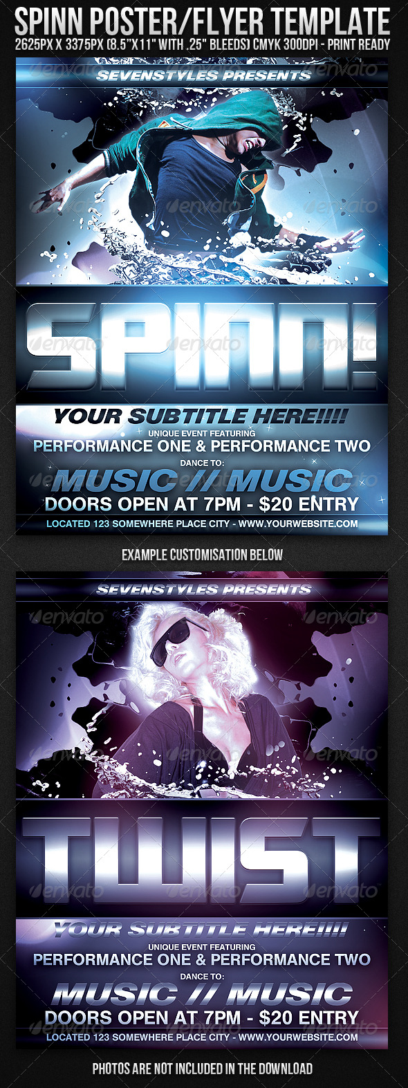 Spinn Poster/Flyer Template - Clubs & Parties Events