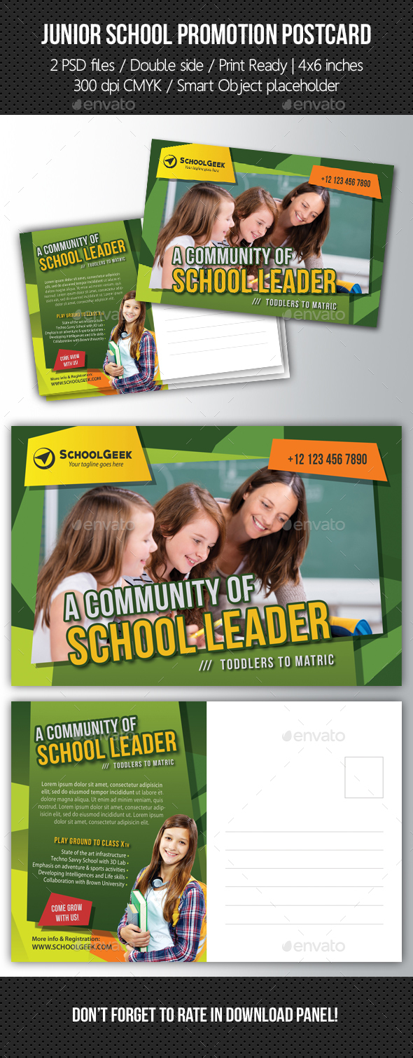 Junior School Promotion Postcard 08 - Cards & Invites Print Templates