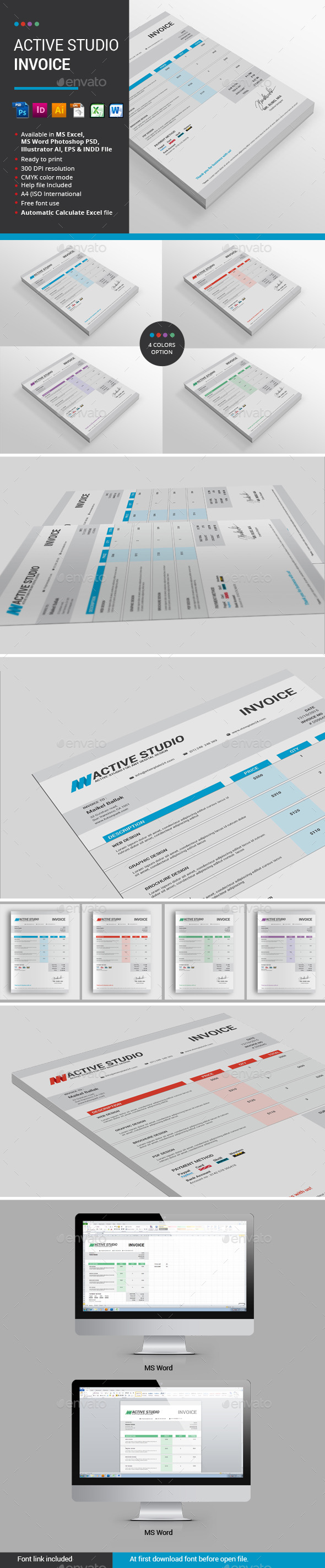 Active Studio Invoice - Proposals & Invoices Stationery