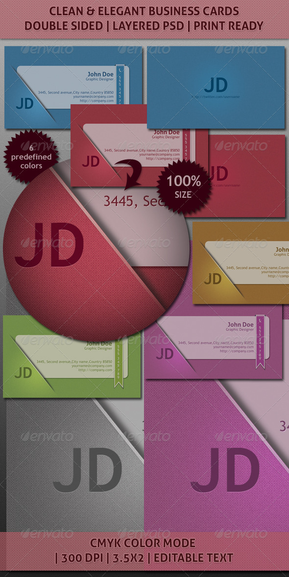 Clean Elegant Business / Corporate Card - Creative Business Cards
