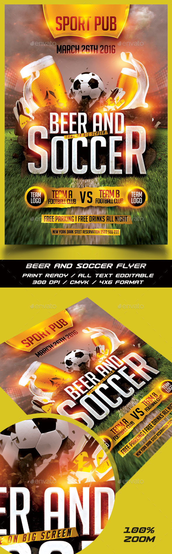 Soccer and Beer Flyer - Sports Events