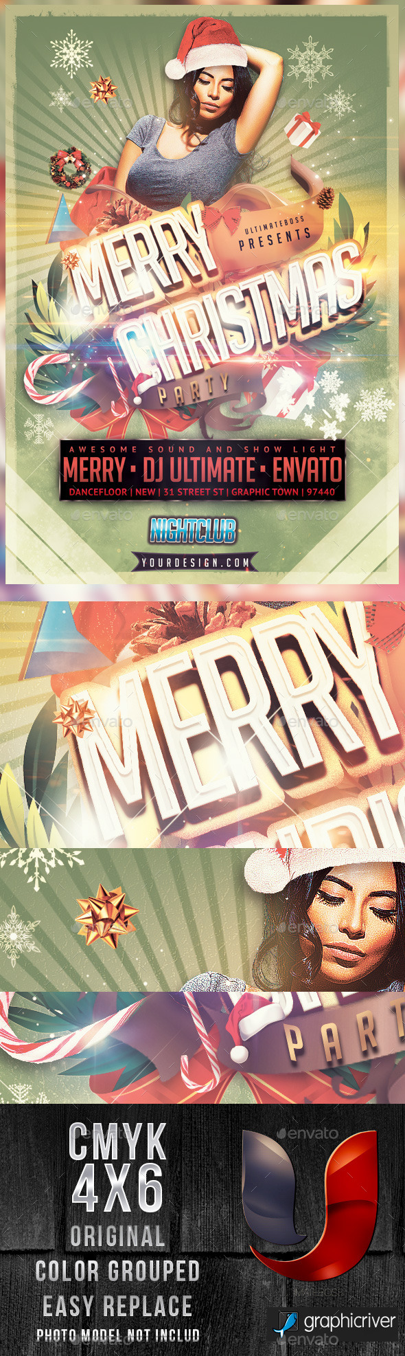 Merry Christmas Party - Flyers Print Templates