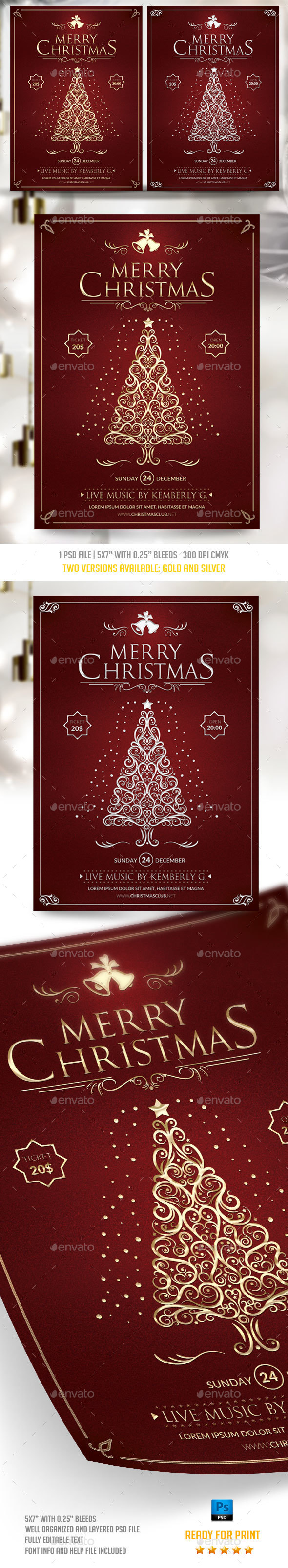 Merry Christmas Flyer Template - Flyers Print Templates