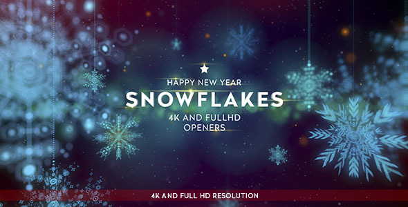 Snowflakes Openers/ Clean Title/ Snow Falling/ Merry Christmas/ Happy New Year Snow/ Nativity/ Cute