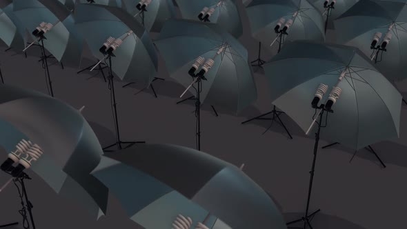 a lot of umbrella studio lights in a row hd alt