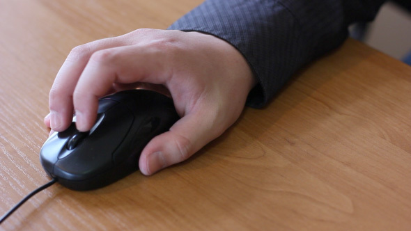 Hand Clicking Computer Mouse