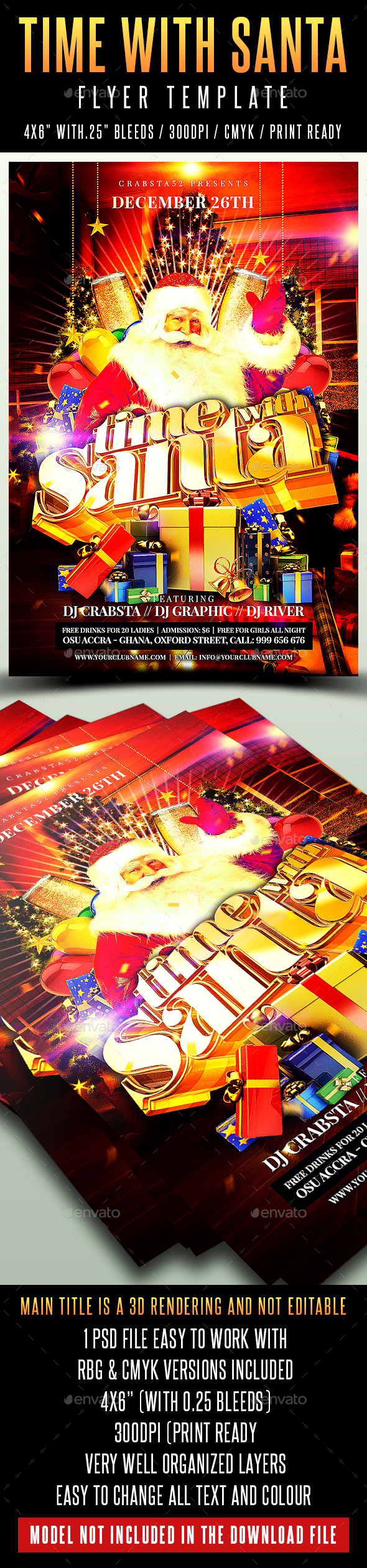 Time With Santa Flyer Template - Holidays Events