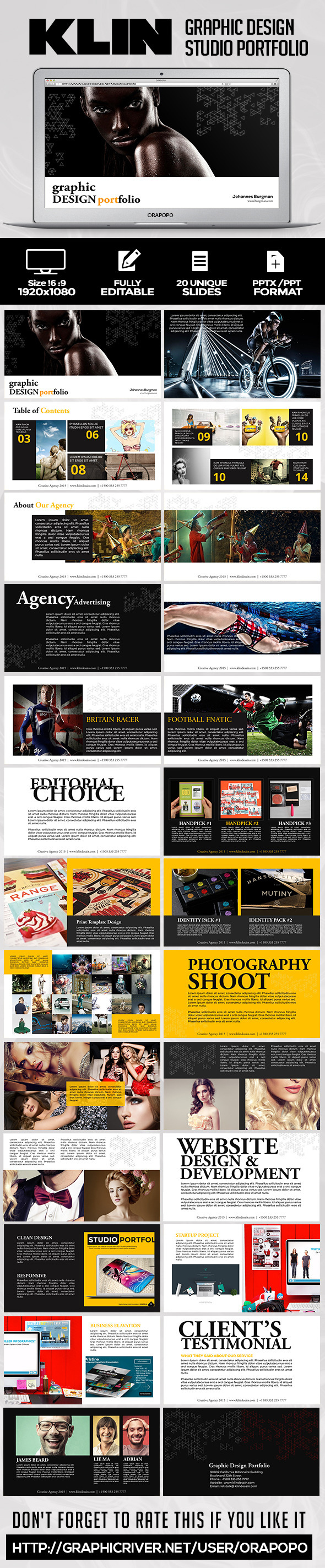 Klin Graphic Design Portfolio - Creative PowerPoint Templates