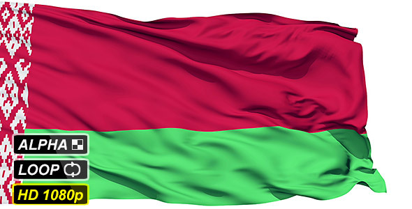 Isolated Waving National Flag Of Belarus