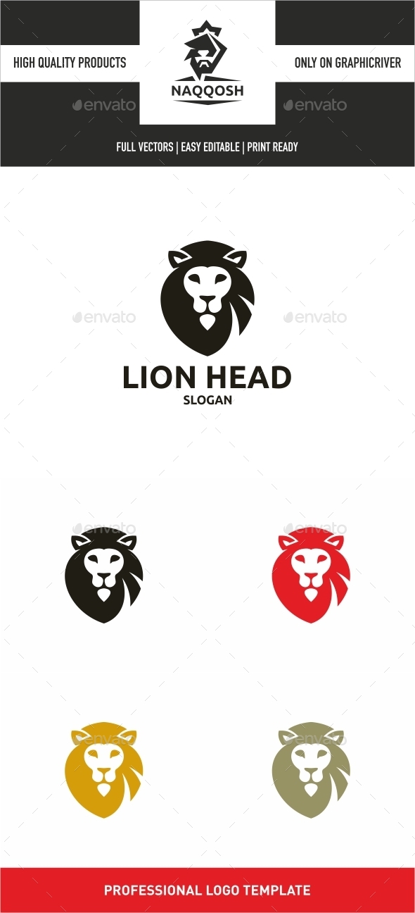 Lion Head - Animals Logo Templates