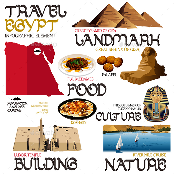 Infographic Elements for Traveling to Egypt - Travel Conceptual
