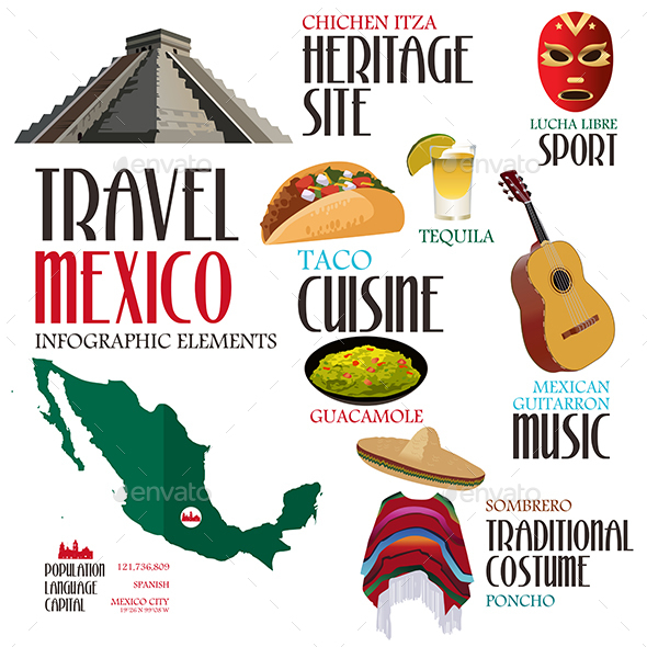 Infographic Elements for Traveling to Mexico - Travel Conceptual