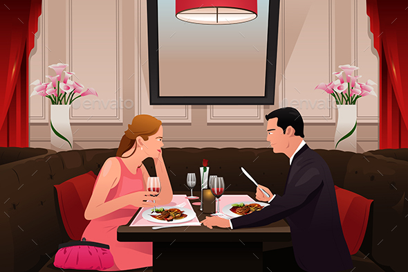 Couple Going to Valentine Dinner - People Characters
