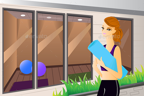 Woman Going to Yoga - Sports/Activity Conceptual