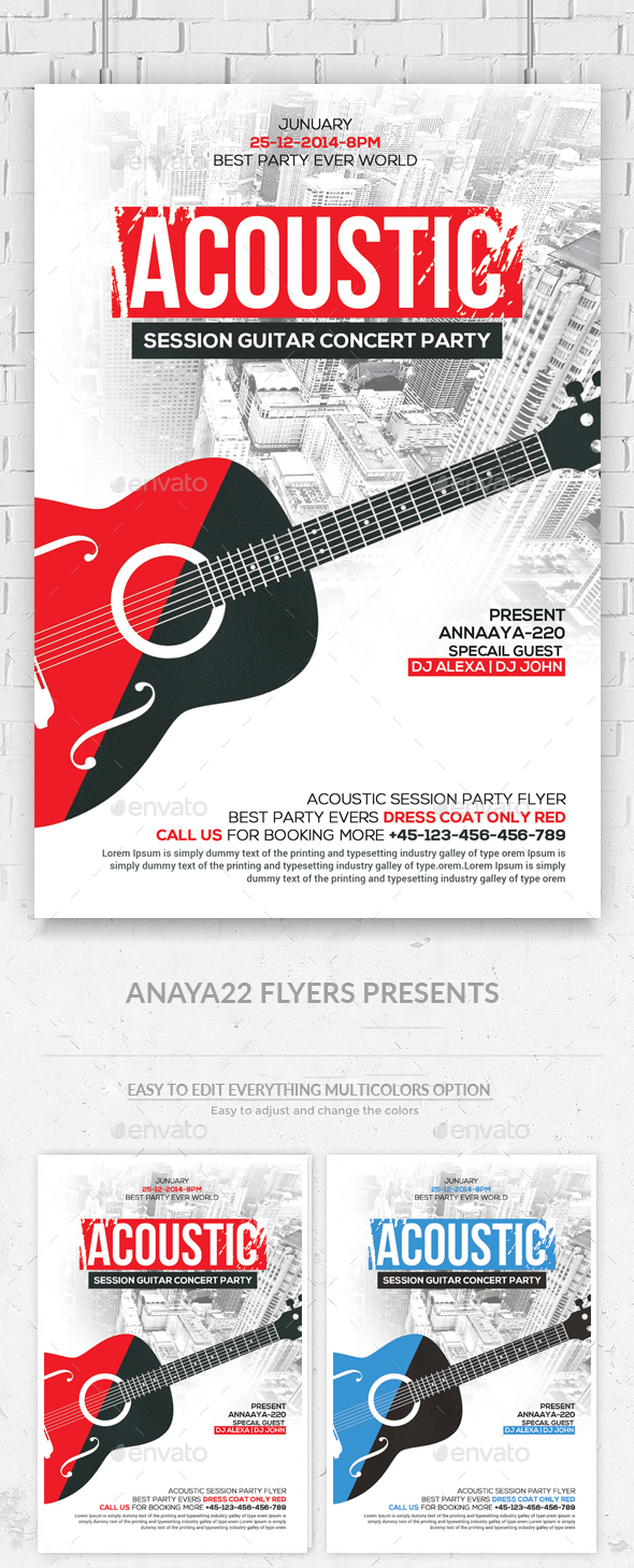 Acoustic Jam Session Flyer - Concerts Events