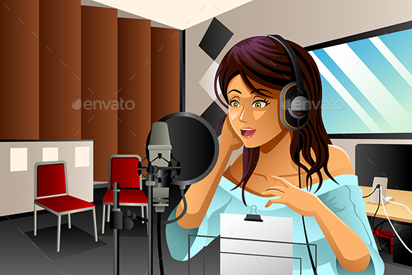 Female Singer Singing - People Characters
