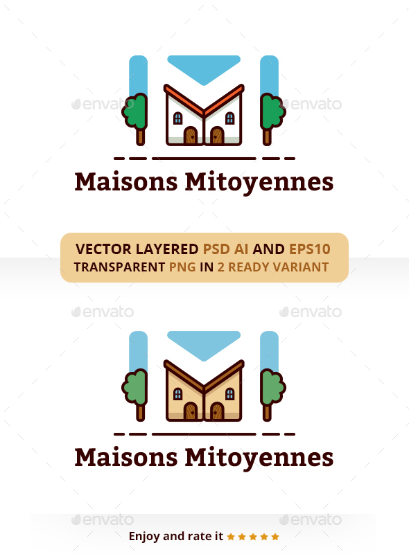 Maison Mitoyeness - Buildings Logo Templates